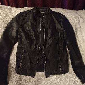 Black leather like jacket